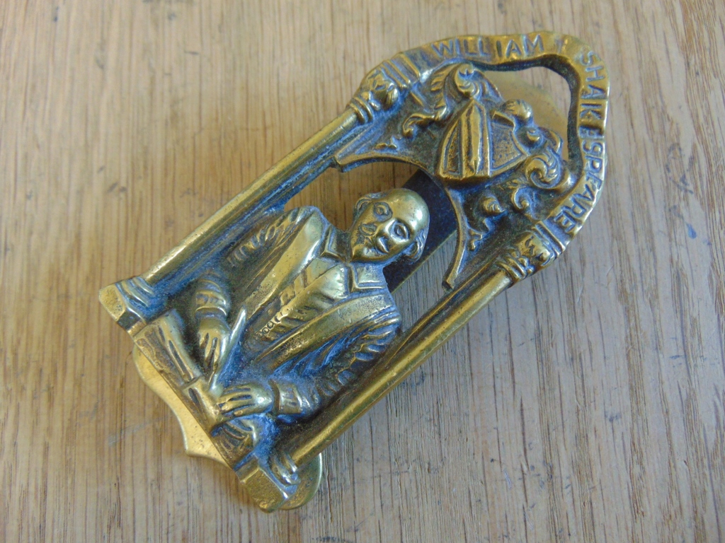 D1060318Antique Brass Shakespeare Door Knocker Antique Door knockers