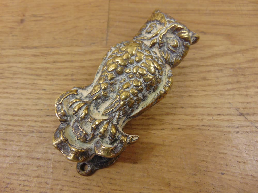 Heavy Nickel Owl Door Knocker - Antique Vintage Animal Knockers Rapper 13cm / 5 - View #8